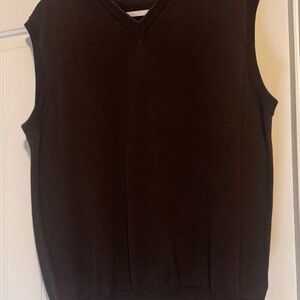 Tom James Brown Merino Wool Sweater Vest XL